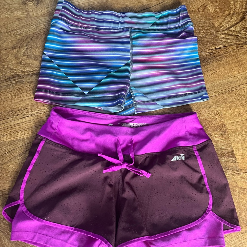 Purple and Striped Athletic Shorts Set